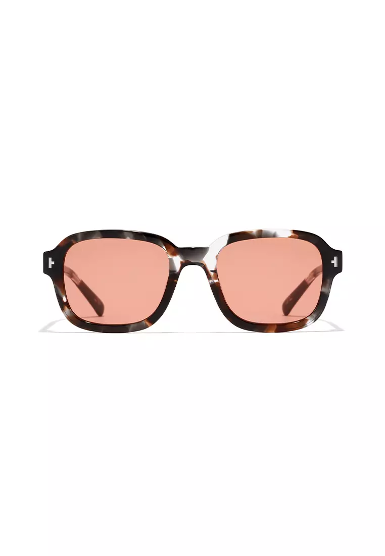 HAWKERS Red Obsidian Sandstone TWIST Sunglasses for Men and Women, Unisex. UV400 Protection. Official Product designed in Spain