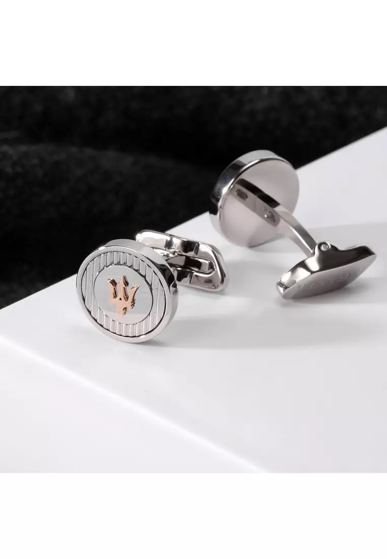 瑪莎拉蒂 Jewels系列 15x3mm 男士玫瑰金色袖口鈕/袖扣 JM121ATK14