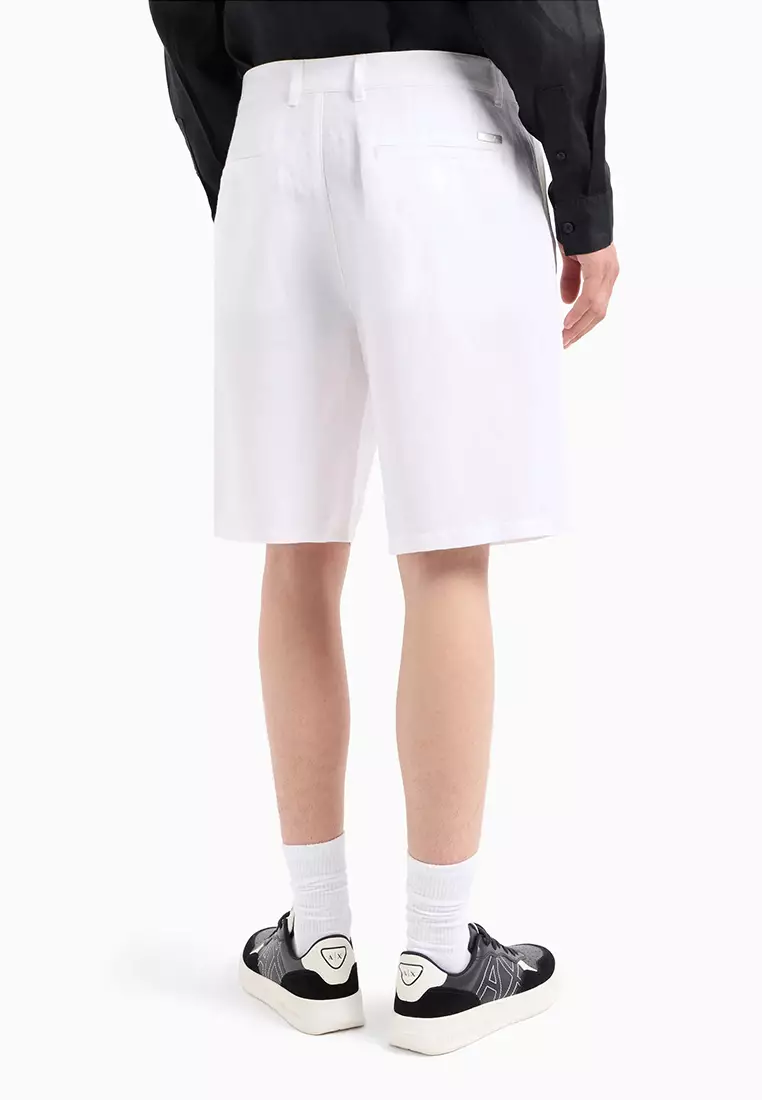 Chino Shorts In Linen Blend Twill White