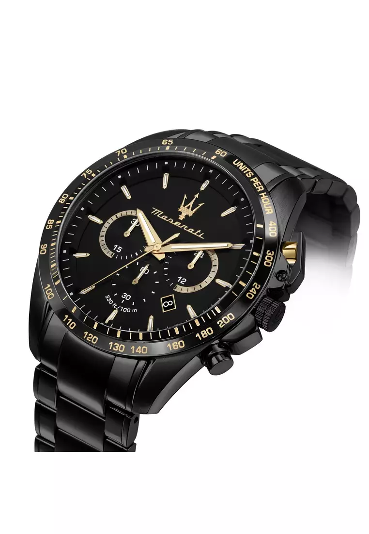 Maserati Traguardo 45mm Gun Metal Stainless Steel Black Watch For Men - R8873612016
