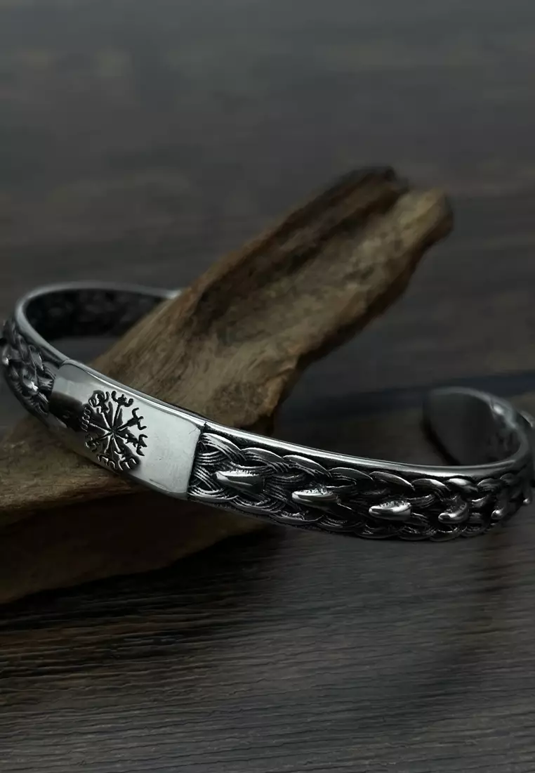 型男質感蛇形開口手鐲