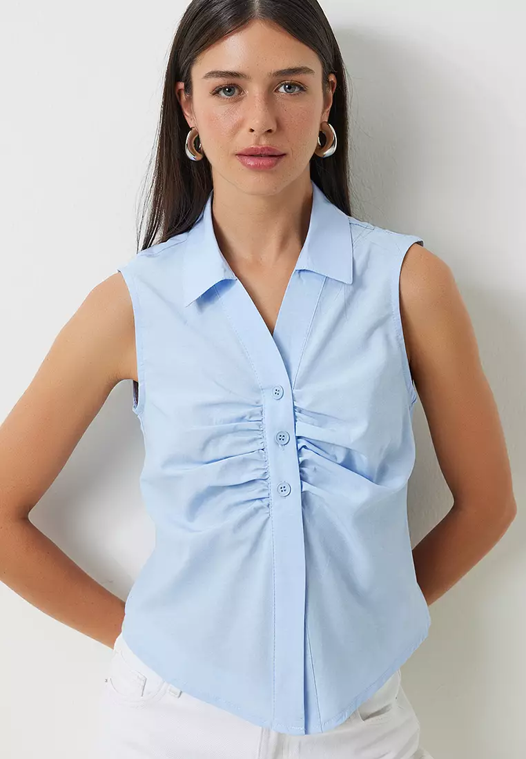 Sky blue womens shirt store