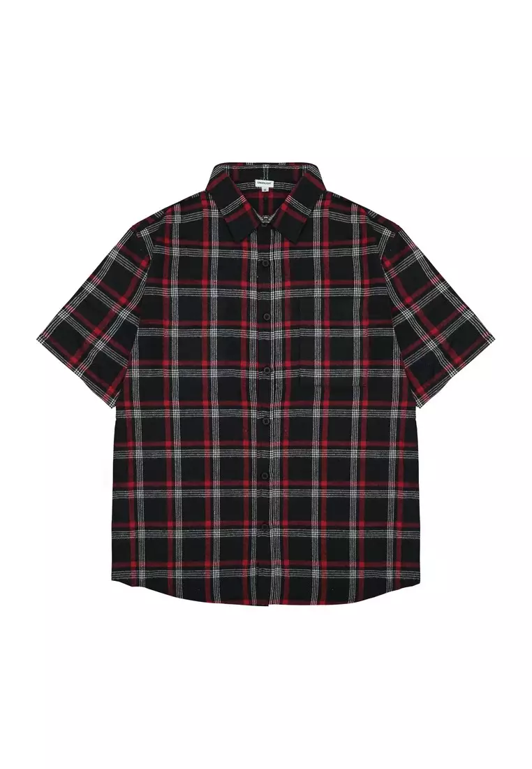 Greenlight Men's Flannel Plaid Shirt Short Sleeve Regular Fit Creo OL-C030225