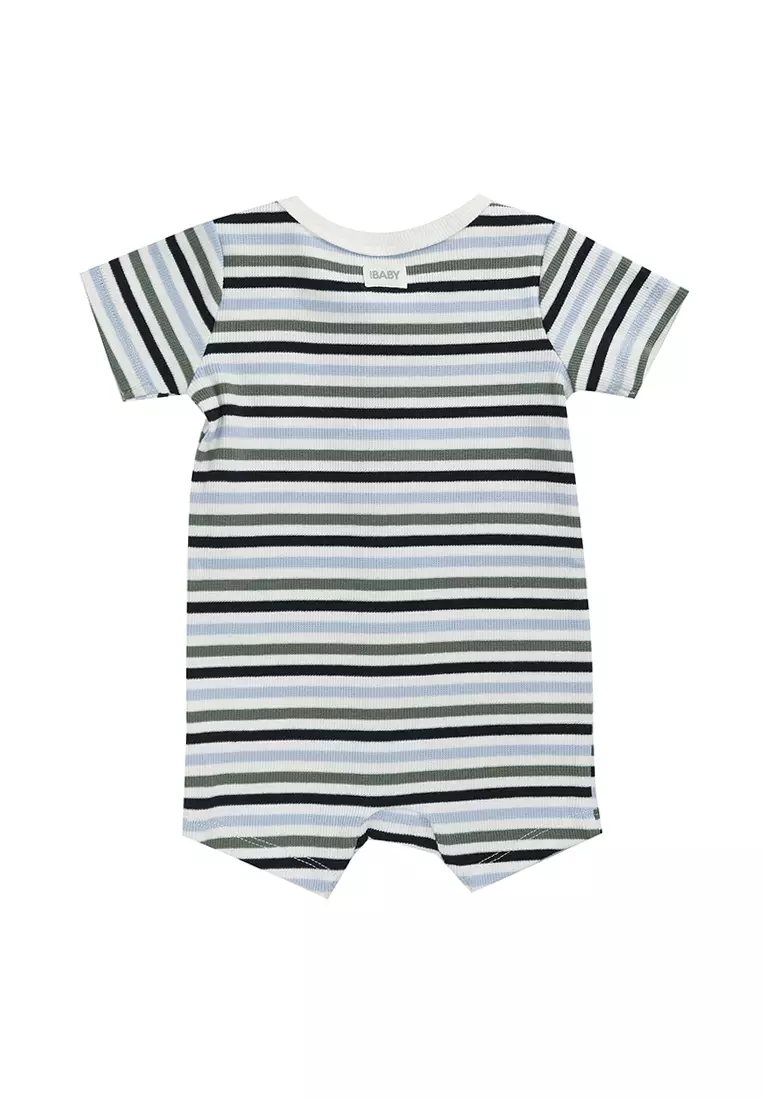 The Short Sleeves Zip Romper