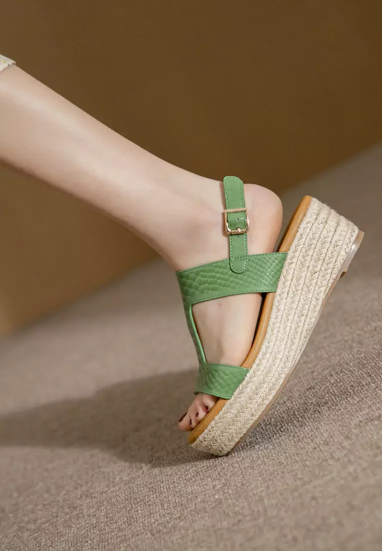 Texture Strap Wedge Espadrilles ALM3035-4