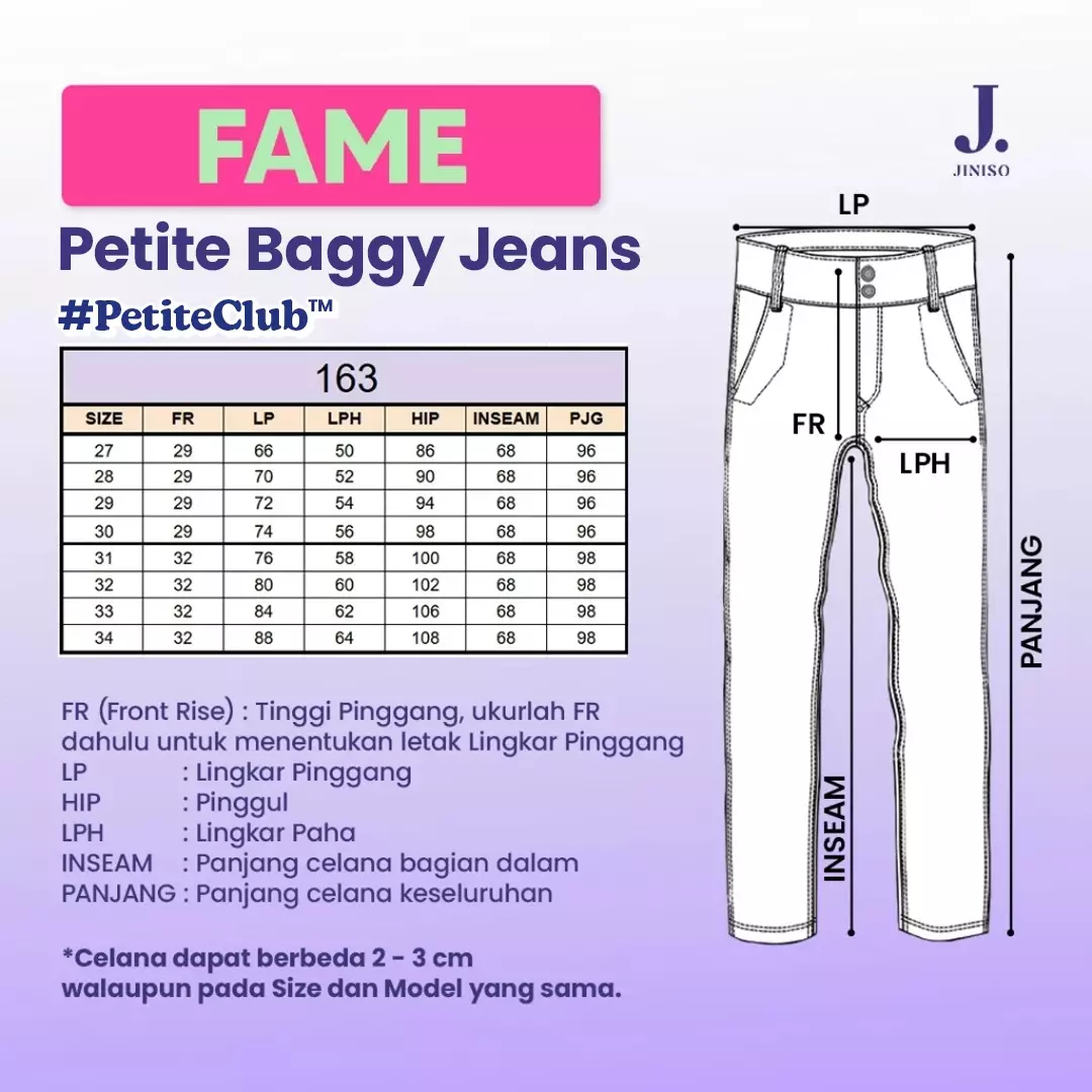 Petite Highwaist Baggy Jeans 163 FAME