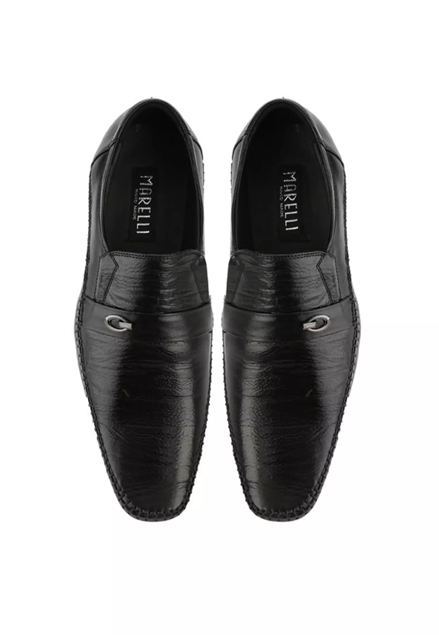 Dillon Sepatu Formal Pantofel Pria Slip On Kulit Asli - Black