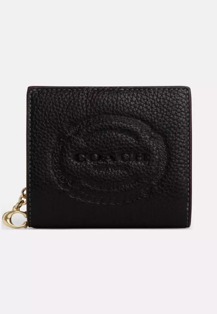 Coach Snap Wallet With Coach Heritage Black