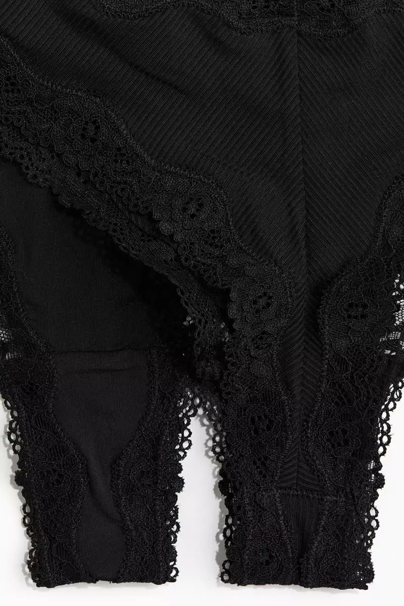 5-pack microfibre and lace Brazilian briefs