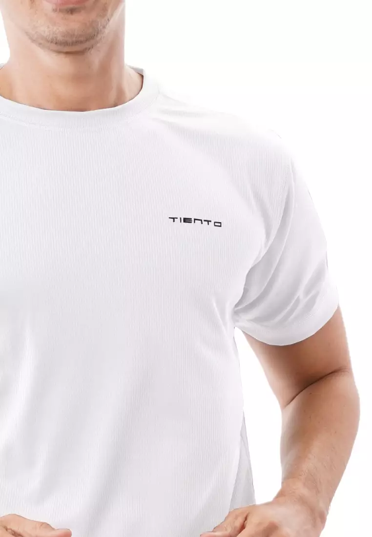 Tiento Kaos Dry Fit Men White Baju Olahraga Lari Pria