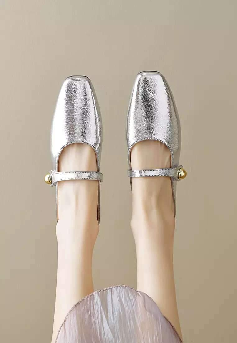 Buckle Strap Flat Mules WW289-1
