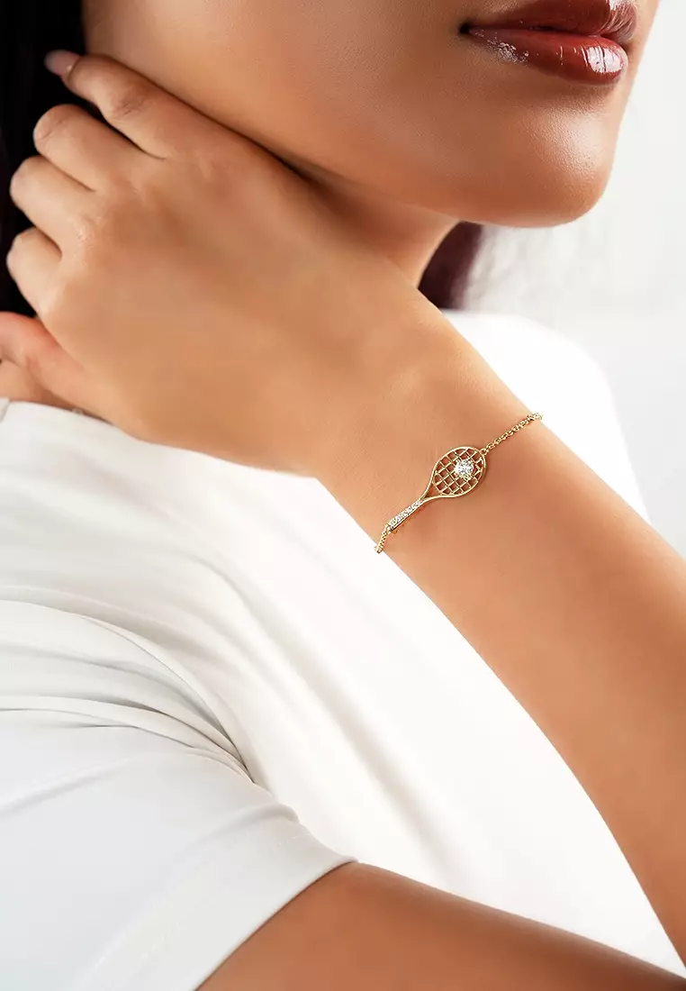 Match Point Racket Bracelet in Vermeil Yellow Gold D/E-VVS/VS (0.27ct TDW)