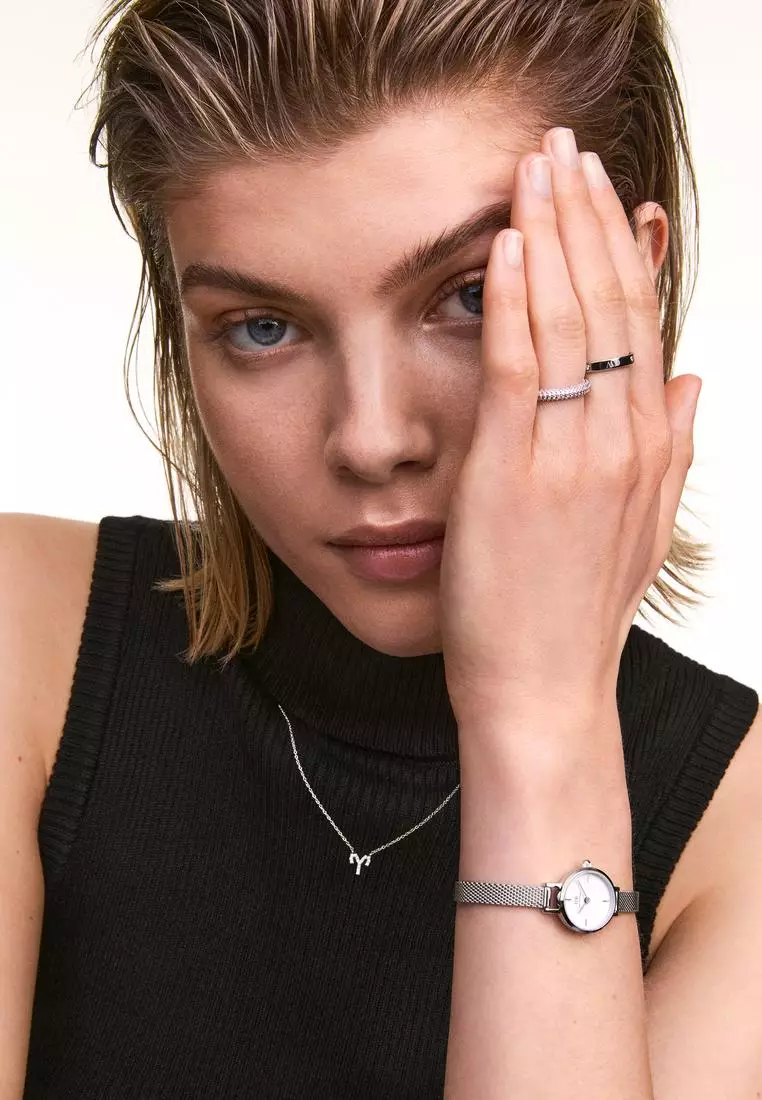 Petite Mini 19mm Sterling Silver White - Women Watch stainless steel watch DW Official Authentic Original