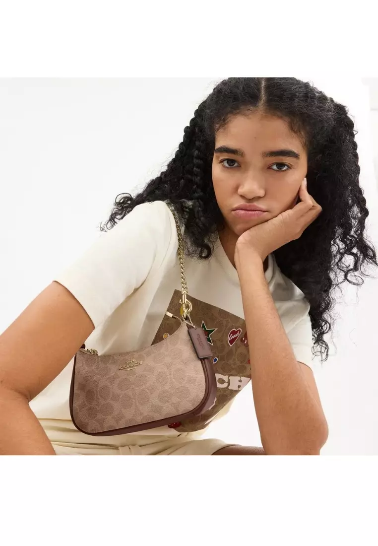 Teri Mini Crossbody Bag In Signature Canvas Im/Tan/Brown