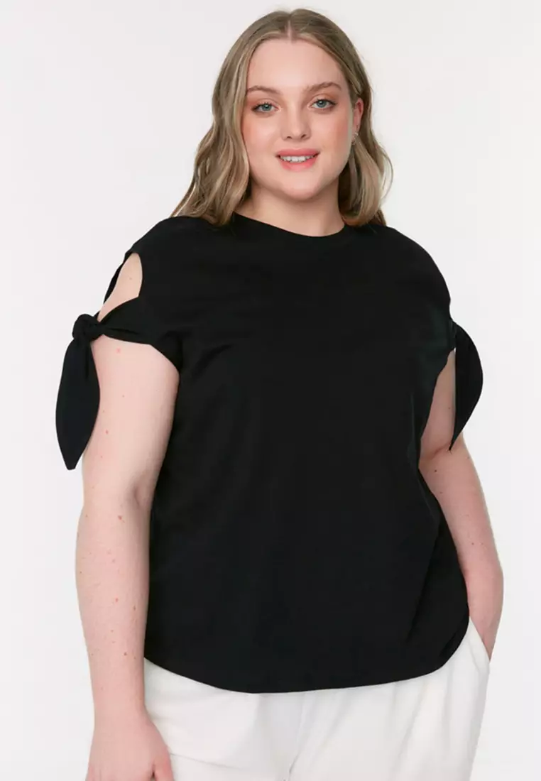 Buy Trendyol Plus Size Tie Sleeve Top 2024 Online