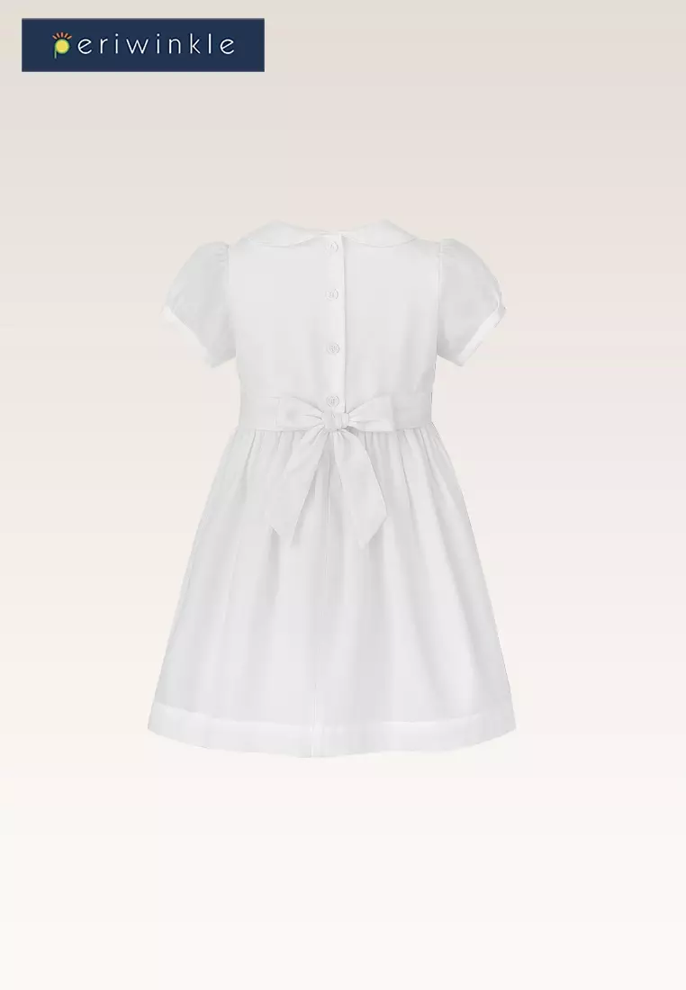 Sarina Girls White Smocked Communion Dress