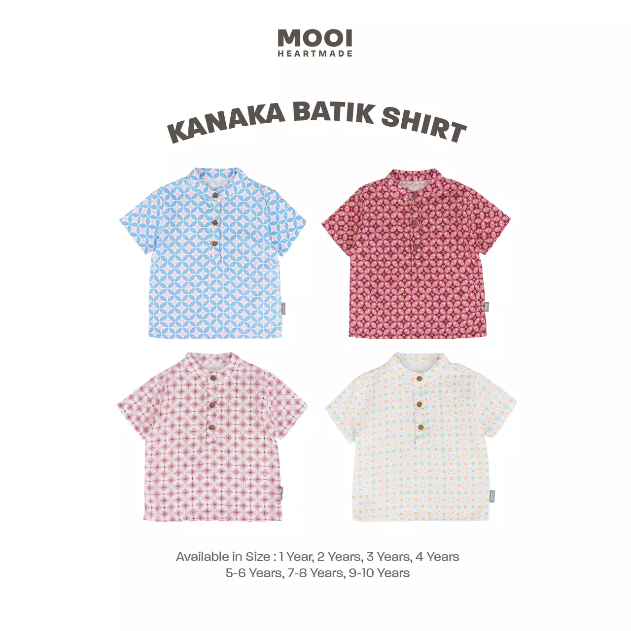 Mooi Atasan Batik Kemeja Anak Laki-Laki Kanaka Batik Shirt - Spring Green