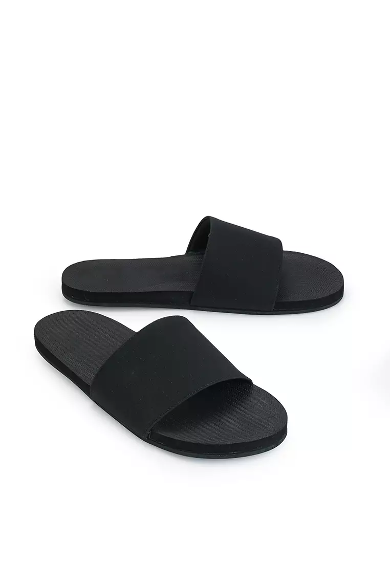 Mens black sale slide sandals