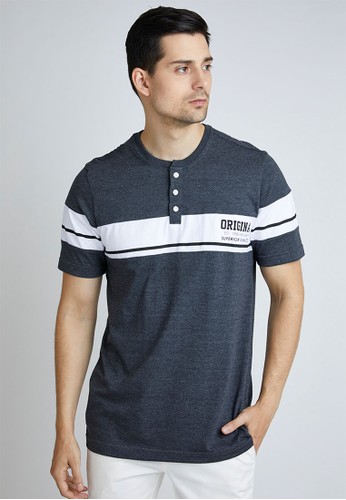 Jual Woffi Original Stripes Henley T Shirt Original Zalora Indonesia