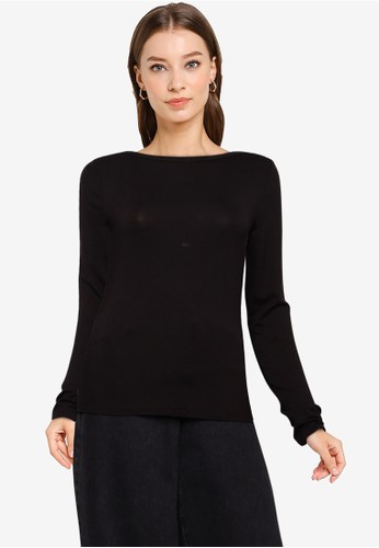 Jual Ovs Long Sleeved Boat Neck T Shirt Original Zalora Indonesia