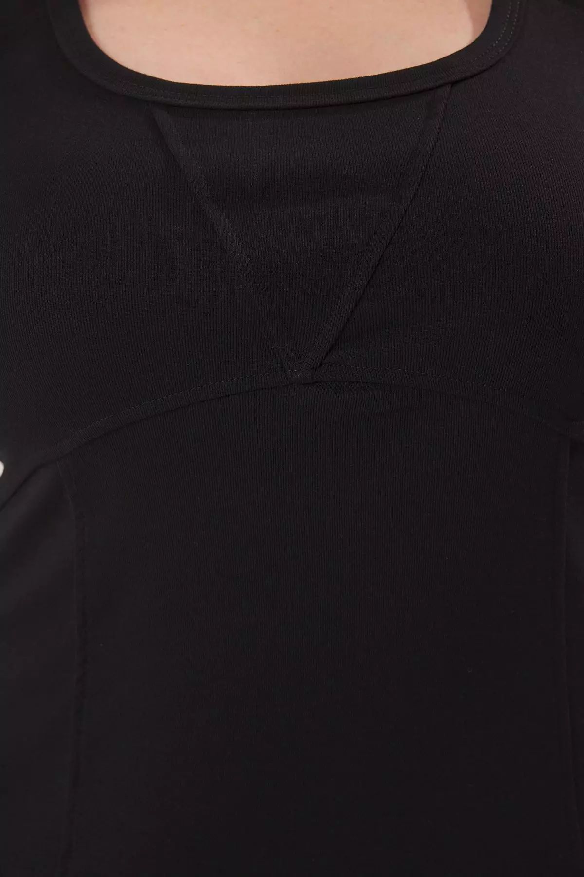 Black Boat Neck A-Line Camisole Knit Plus Size Dress Tbbss25Ah00196