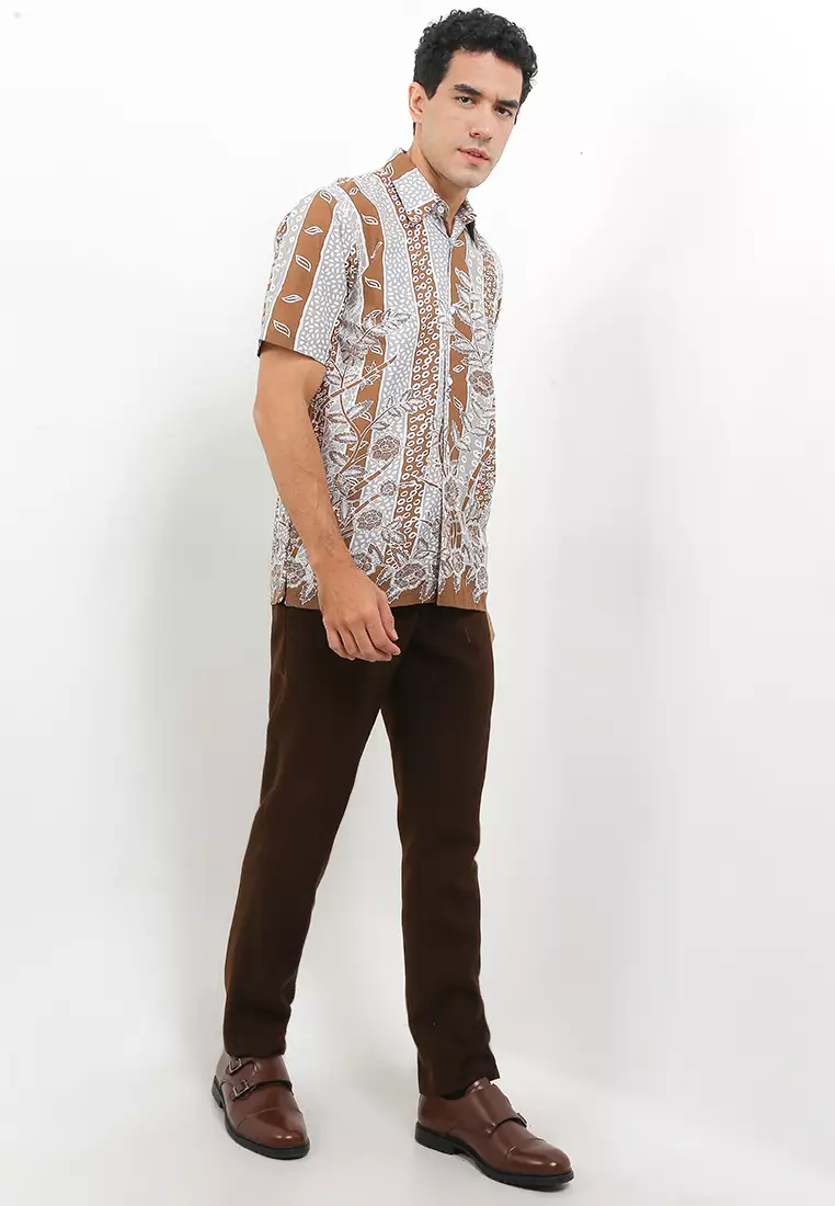 Flower Kemeja Batik Premium Pria Casual Modern Lengan Pendek