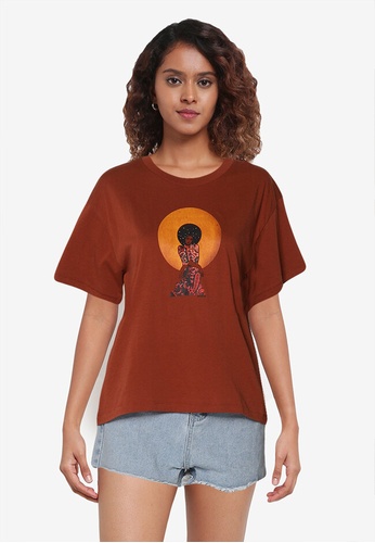 GAP brown GAP x Yen Ospina Organic Cotton Graphic T-Shirt 4F217AA72FA557GS_1