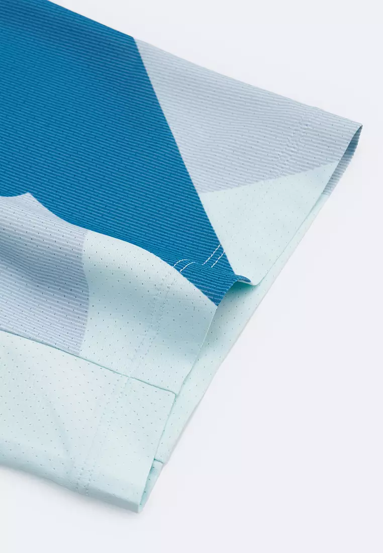 男裝 LOGO 輕量速乾拼色網球T裇