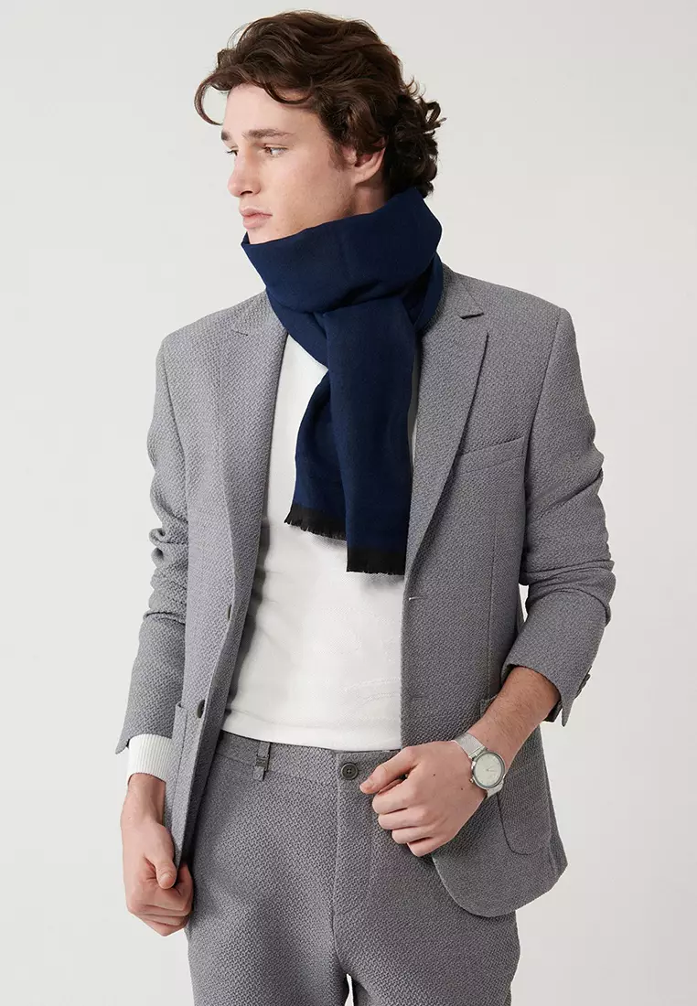 Men's Gray 360 Degree Flexible Double Slit Unlined Jacket A32Y4023