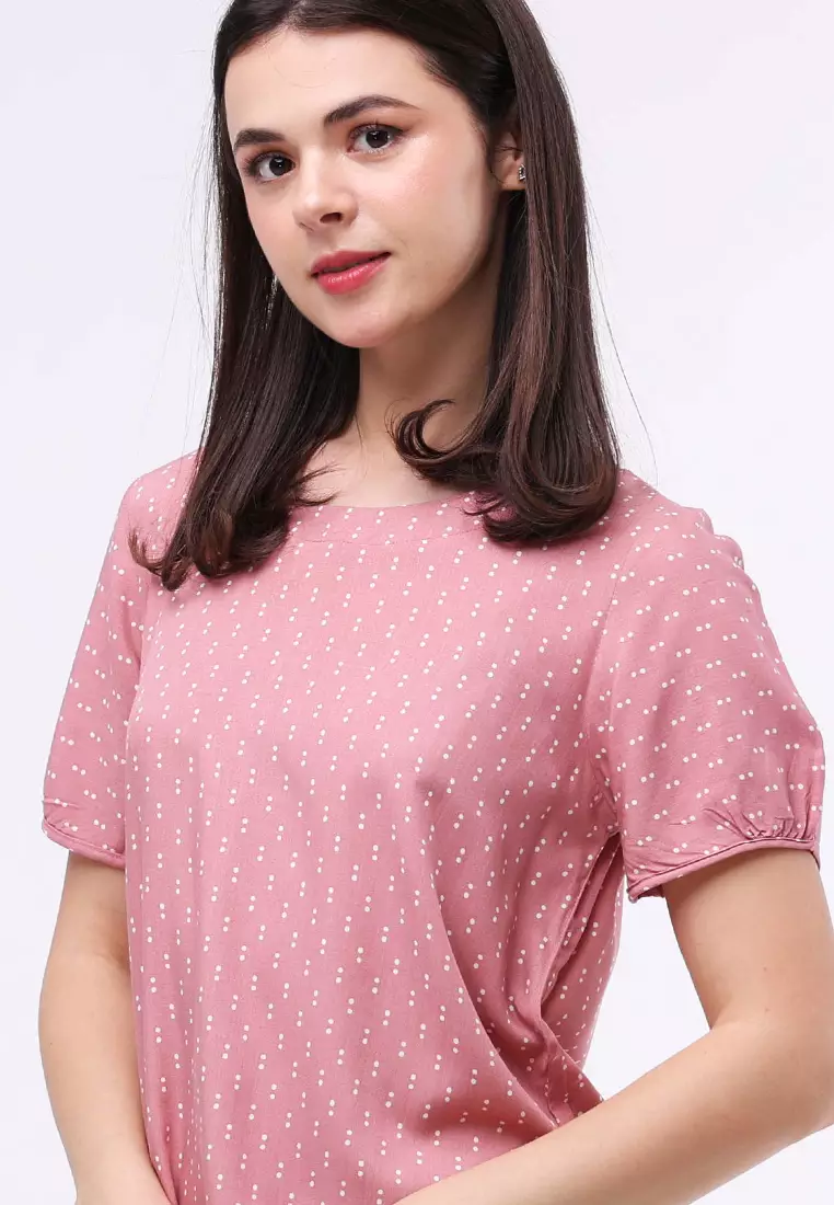 Buy Crissa Woven Printed Rayon Short Sleeves Blouse 2024 Online ...