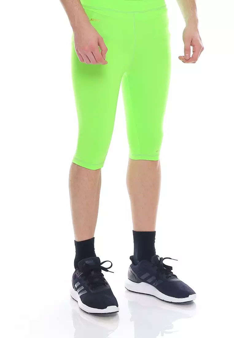 Tiento Man Compression Half Pants Green Stabilo Celana Legging Leging Selutut Pria Olahraga Original