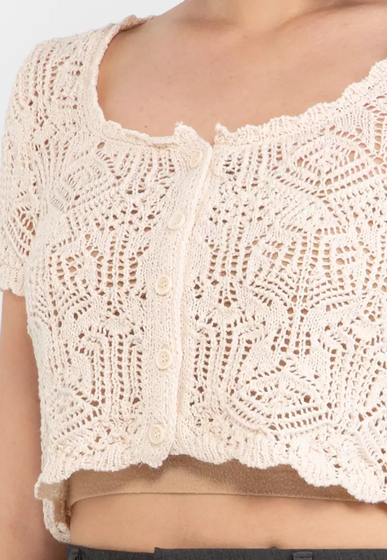 White lace hot sale short cardigan