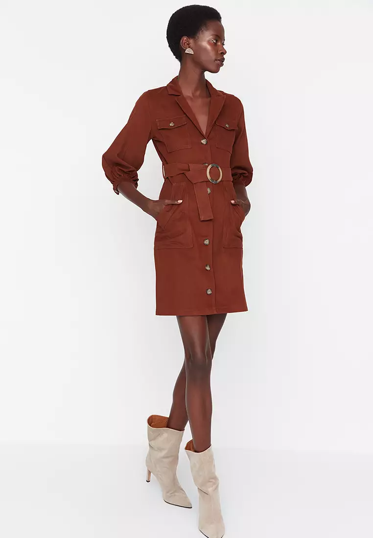 Shirt Dress With A Belt