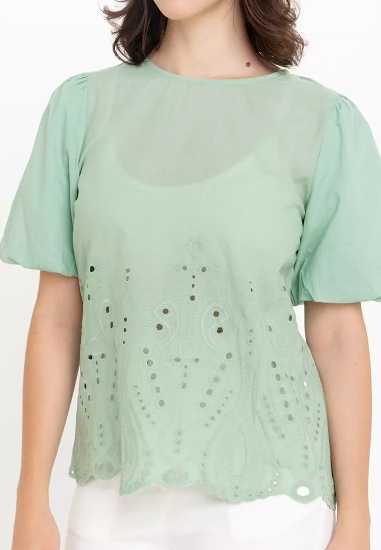 Clervon Eyelet Filipiniana Blouse