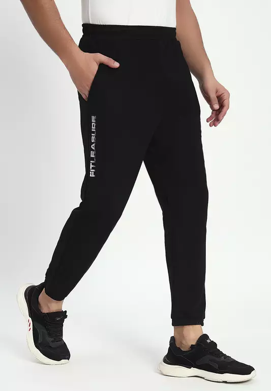 Men's Graphic Training/Gym Black Jogger Pants