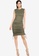 Public Desire green Round Neck Ruched Dress 4E63AAA30D0C2DGS_3