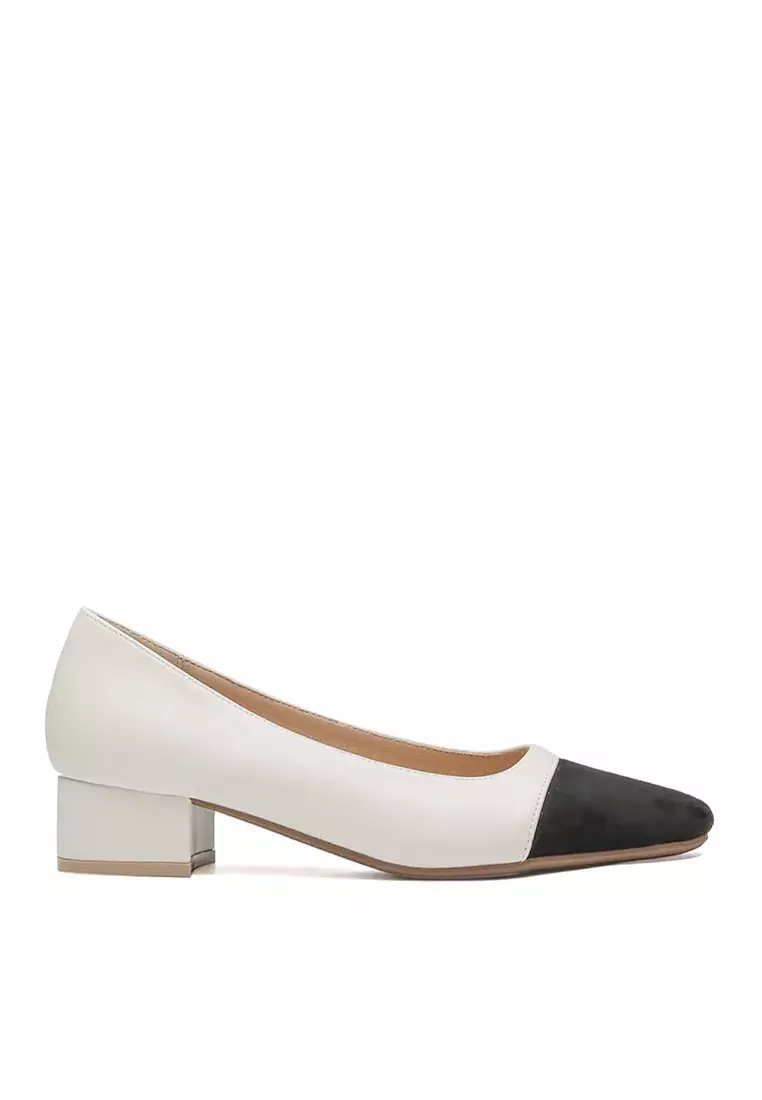 White hotsell leather pumps