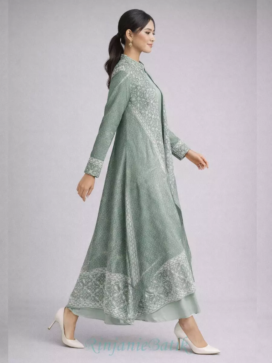Rinjanie Batik - GSHI - GT - Gamis Shanghai Green Tea
