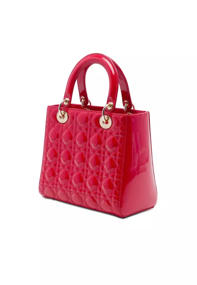 Pre-Loved Dior Medium Patent Cannage Lady Dior