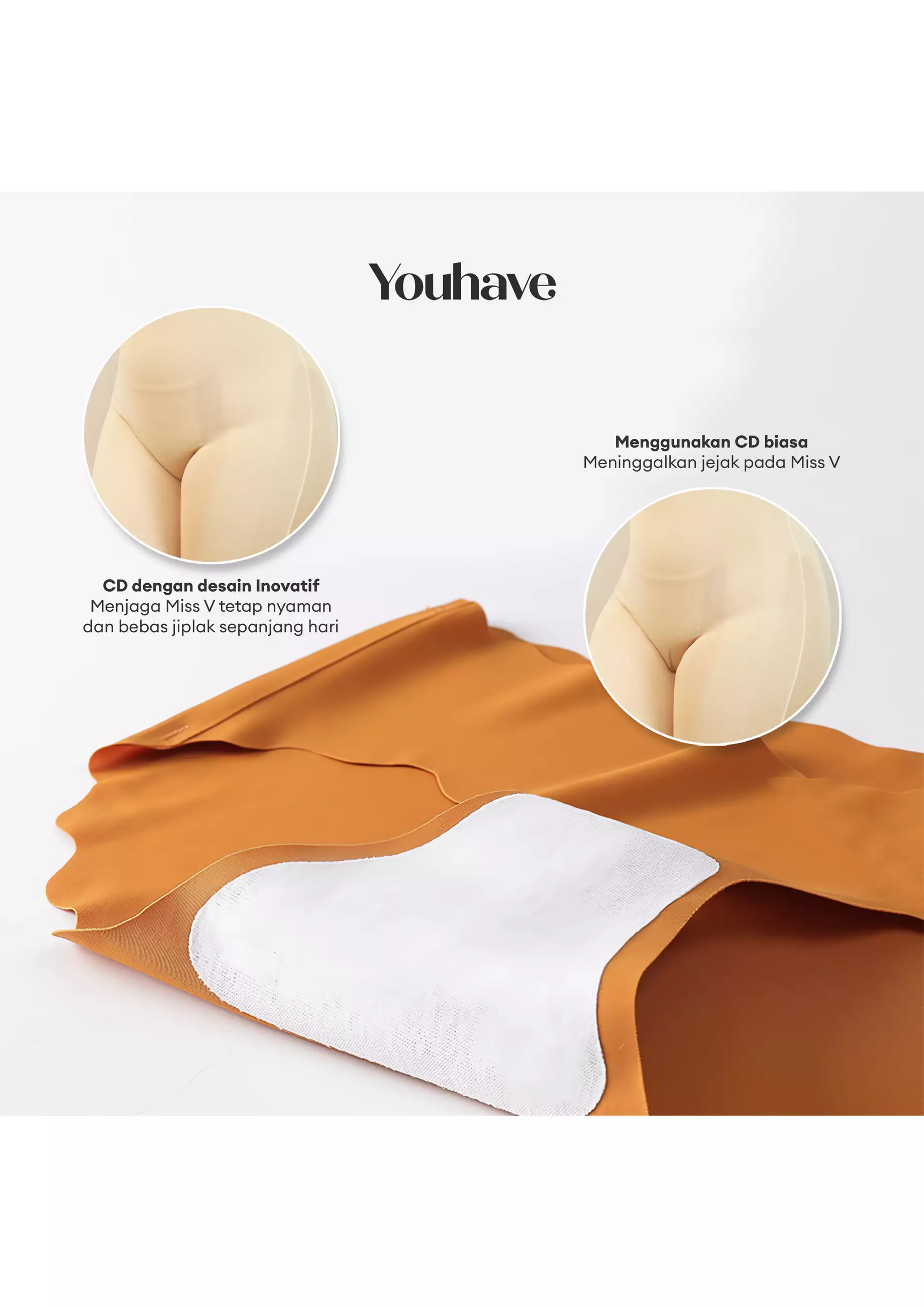 YouHave  ( You’ve ) Celana Dalam Anti Camel Toe Free Miss V Panties Seamless CD Anti Nyeplak Pakaian Dalam Women Woman Panty CD Wanita Underwear Wanita 300107 1PCS