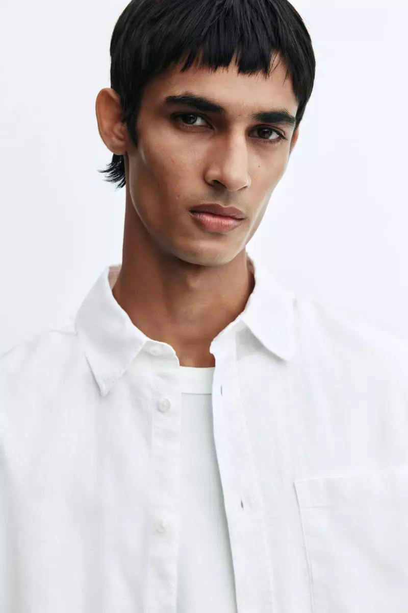 Regular Fit Linen-blend shirt