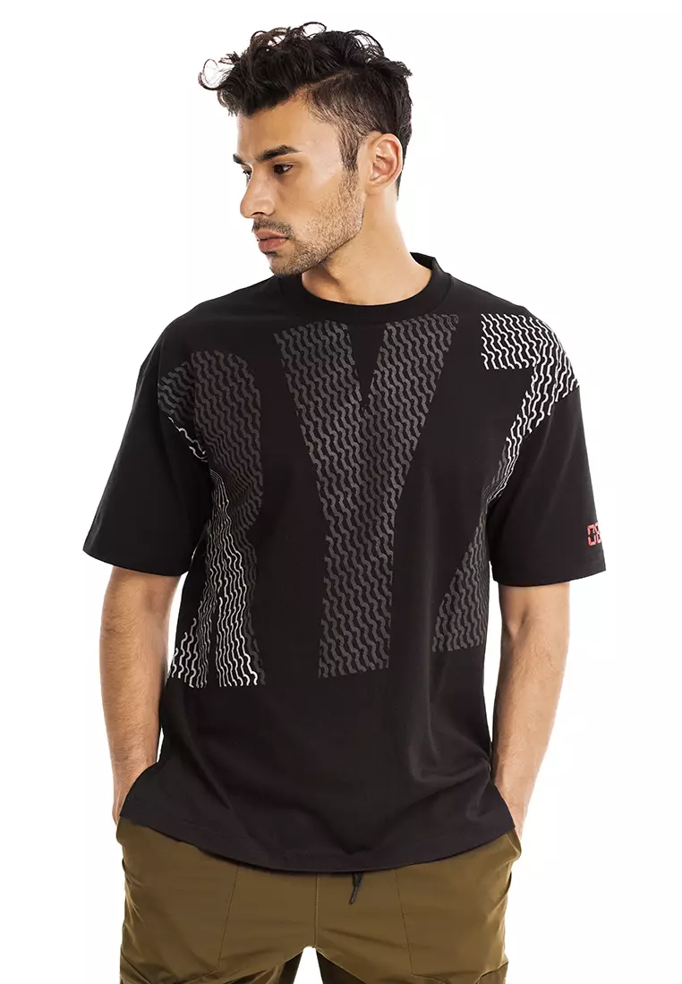 Buy RYZ RYZ Logo Patterned Black Short Sleeve T-Shirt. Online | ZALORA ...