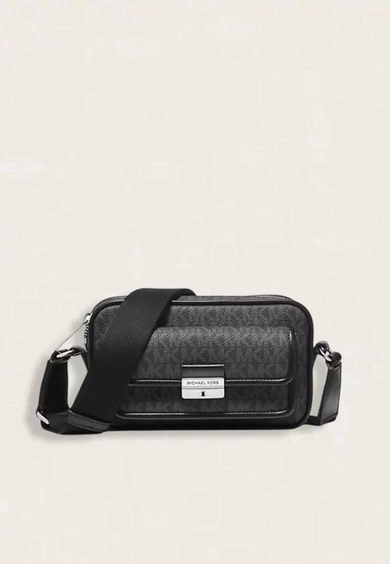 Michael Kors Bradshaw Extra-Small Signature Logo Camera Crossbody Bag Black