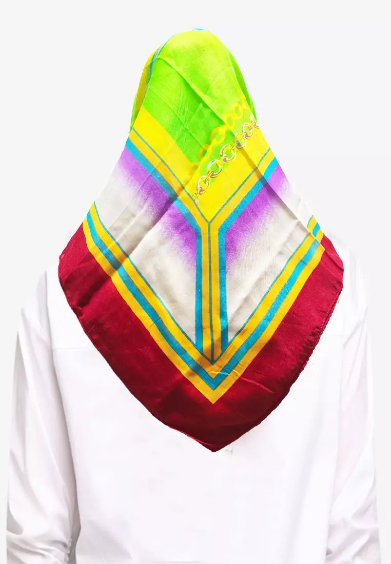 Hijab Segi Empat Wanita Chains Paris Square Scarf Wanita Multicolour
