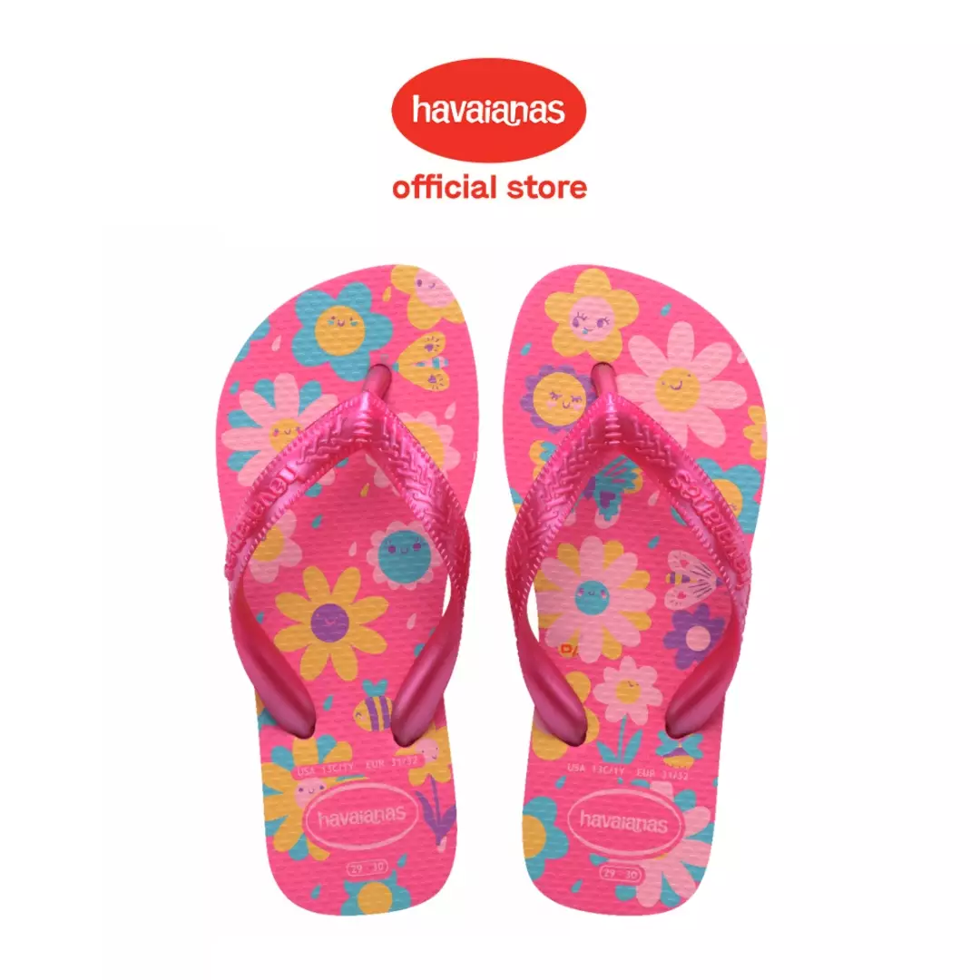 Havaianas 2933 - Kids Flores Rosa Flux/Rosa Gum - Sandal Anak