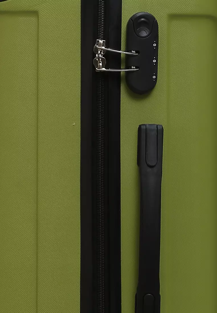 Austin Koper Hardcase Unisex Size 24 Inch Suitcase Combination Lock Large Compartment Material ABS+PVC Coated ORIGINAL - Green