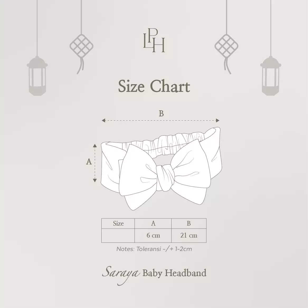 Little Palmerhaus - Baju Lebaran 2026 - Saraya Baby Headband (Bando Pita Bayi) Brick Red