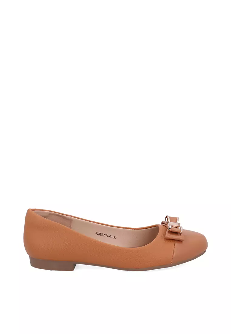 Discount on Carlo Rino  shoes - SKU: Medium Beige Ribbonette Ballerinas