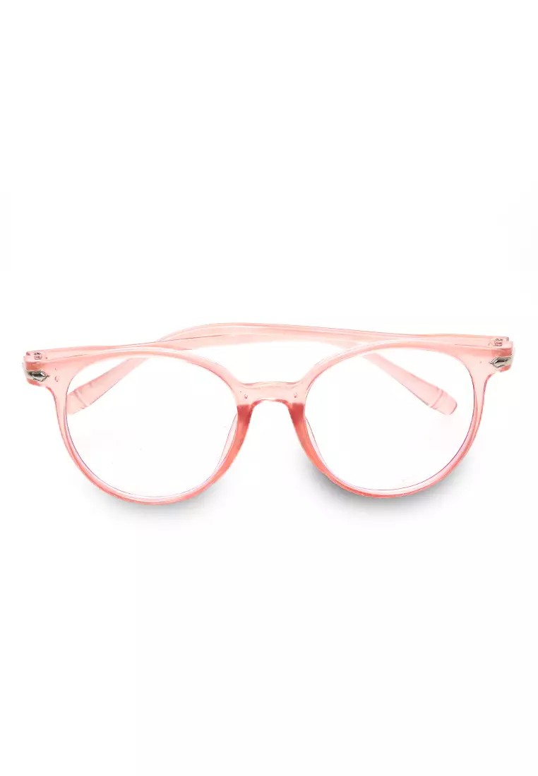 Kacamata Wanita Motif Polos Transparan Premium Quality - Pink