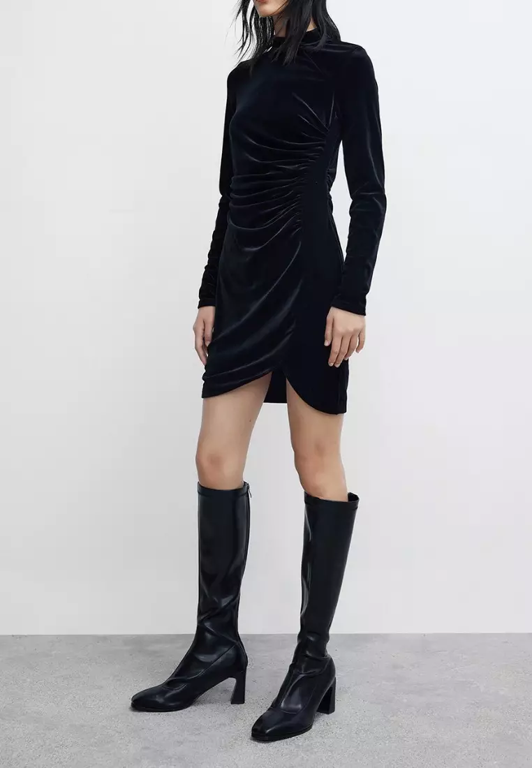 Ruched Front Asymmetrical Dress